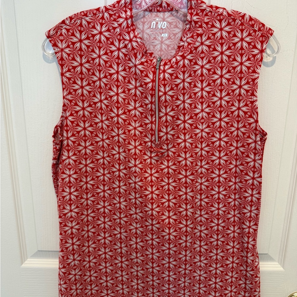Women's Red Patterned Top - Picture 2 of 7